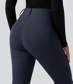 Pantalon tailleur évasé taille haute avec poches Halara Flex™