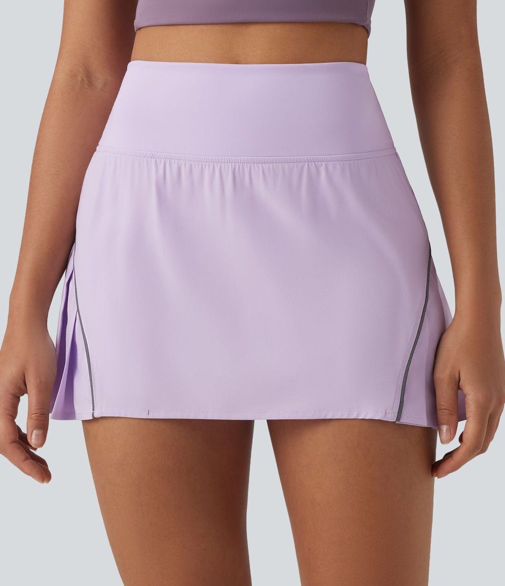 Jupe de tennis mini Breezeful™ plissée 2-en-1 taille haute, réfléchissante, séchage rapide, avec poches