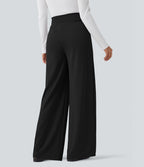 Pantalon de travail droit Halara Flex™ taille haute gainant en crêpe avec poches