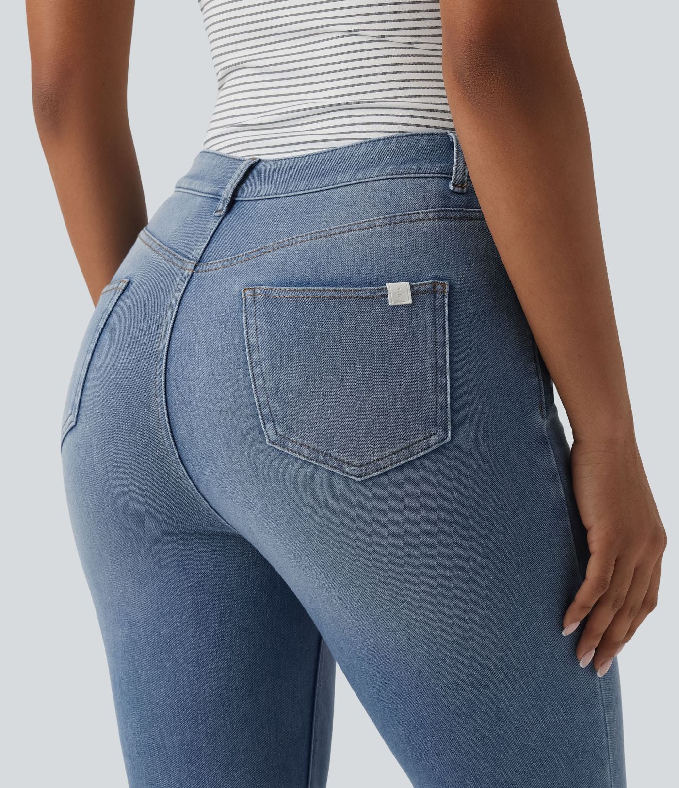 Halara Flex™ Jean slim casual capri taille haute avec fentes et poches