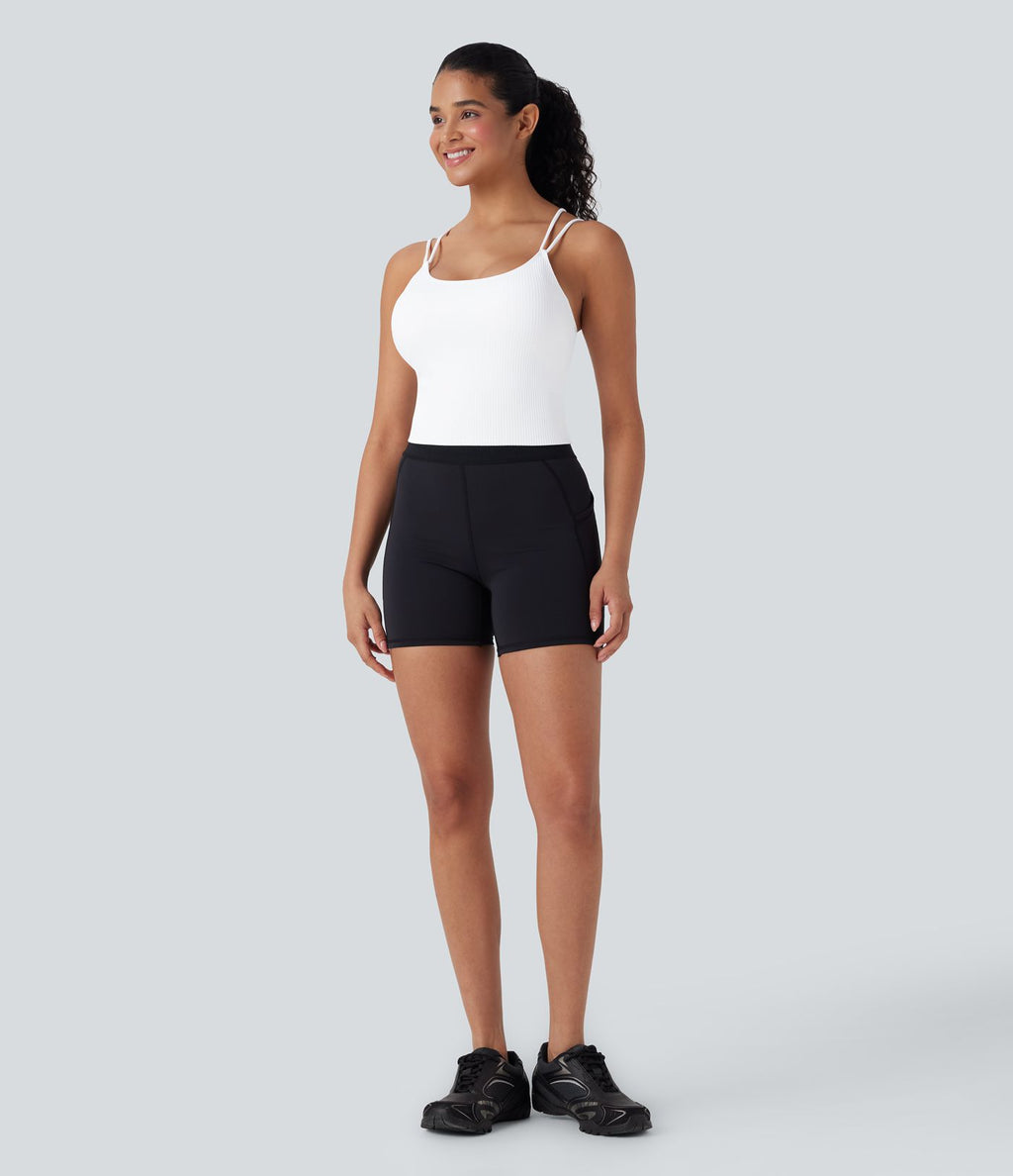 Débardeur running court dos en V bretelles doubles bonnets E-G sans couture OneForm Seamless Flow