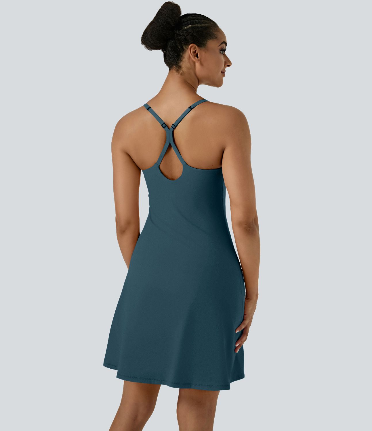 Softlyzero™ Airy Robe Sport de Yoga Plus Longue Dos Nu Découp Bretelles Réglables et Poches