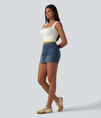 Halara Flex™ Skort moulant micro-court en denim taille haute avec poches