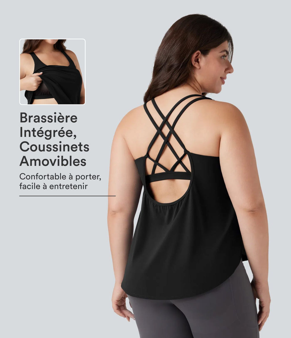Débardeur running Halara UltraSculpt™ grande taille col rond ourlet arrondi