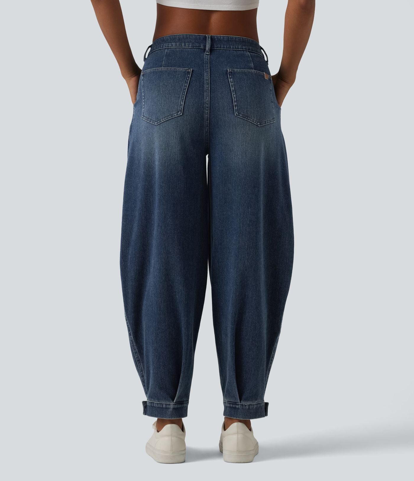 Halara Flex™ Jogging barrel en denim taille mi-haute avec poches