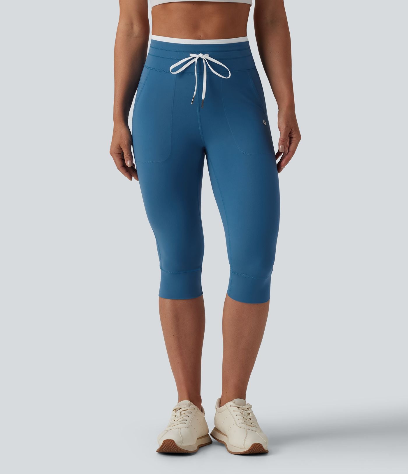Legging de yoga corsaire Halara UltraSculpt™ color block taille haute gainant avec cordon de serrage avec poches