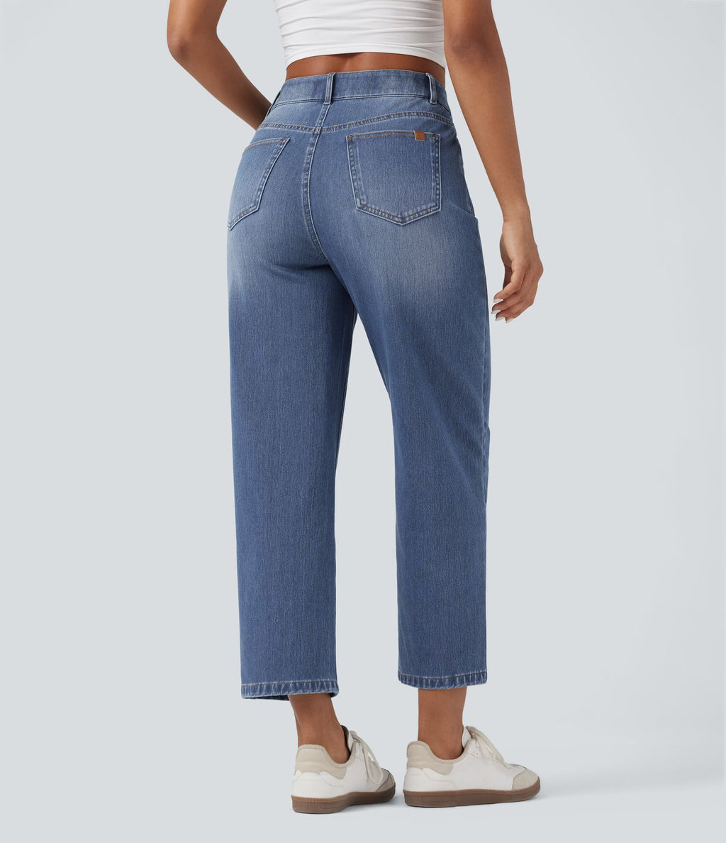 Jean baggy Halara Flex™ taille haute coupe en V 7/8 avec poches