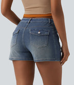 Short tailleur Halara Flex™ denim casual taille mi-haute 7,5 cm avec poches