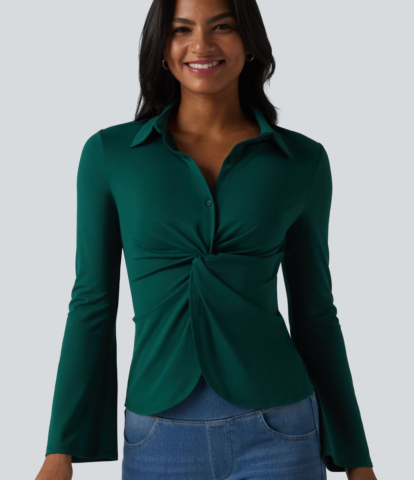 Chemise pour le bureau manches longues à volants