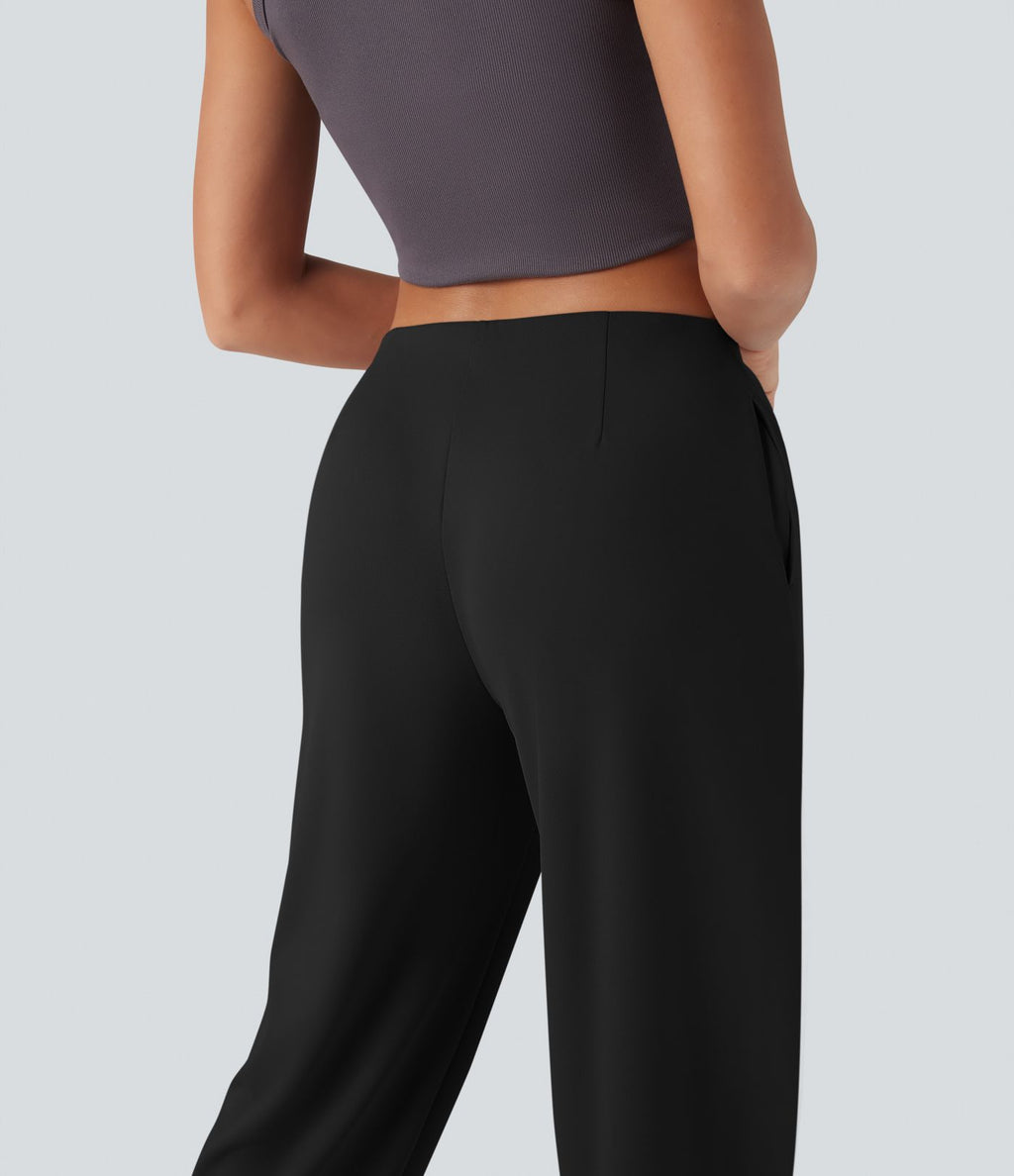 Pantalon tailleur fuselé Halara Flex™ crêpe taille mi-haute avec poches