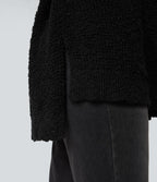 Pull décontracté à décolleté en V, manches longues et ourlet asymétrique
