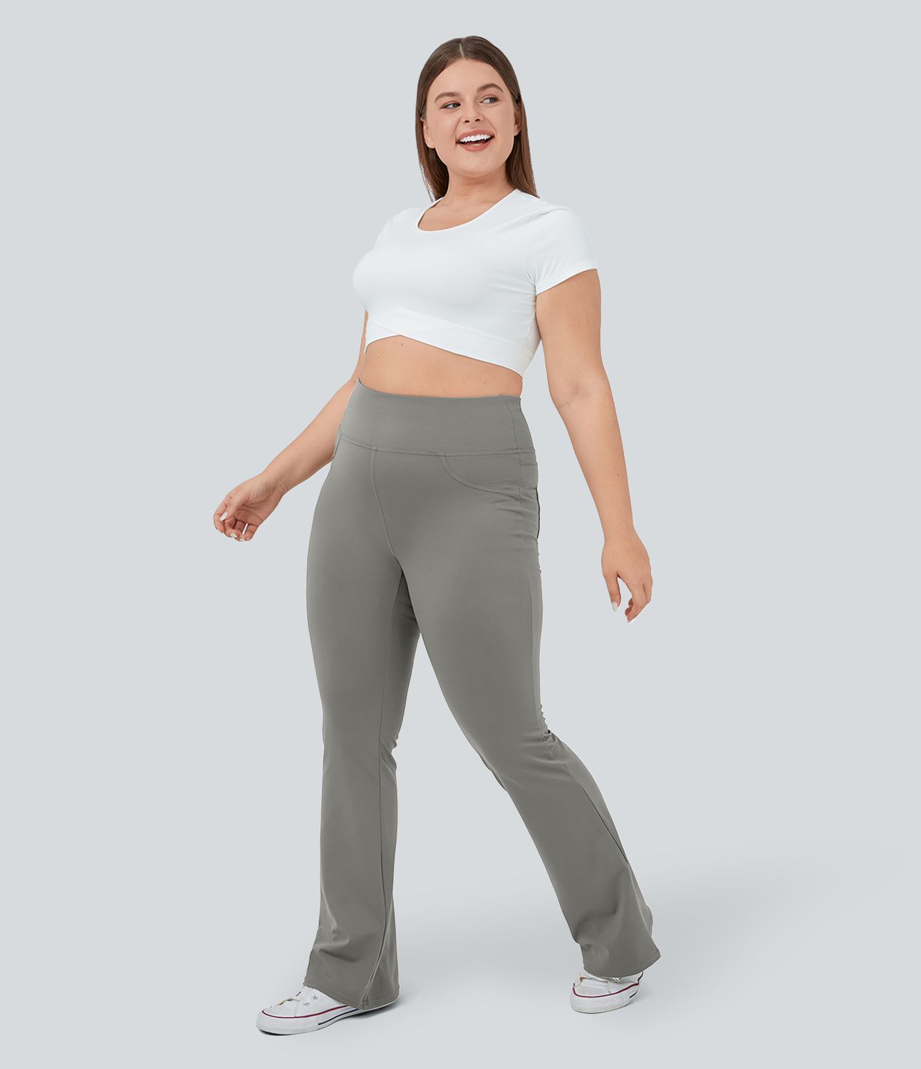 Legging yoga évasé grande taille taille haute DayStretch avec poches