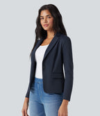 Blazer de travail col cranté à manches longues DayStretch avec poches