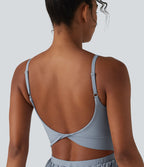 Barboteuse de yoga 2-en-1 SoftlyZero™ Airy effet frais InstantCool dos nu torsadé avec bretelles réglables, brassière intégrée et poche, accès facile Easy Peasy