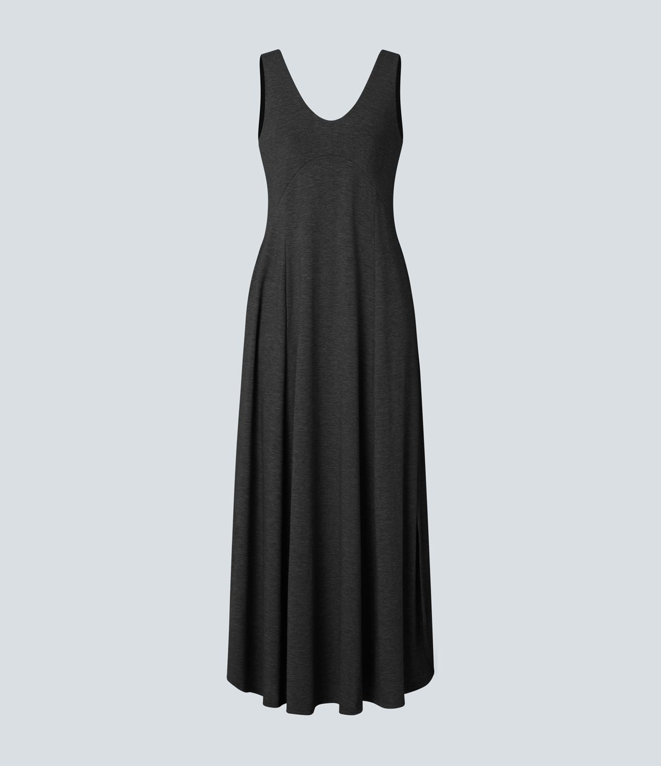 Robe Casual Débardeur Longue Fluide Fendue Dos Nu à Col en U