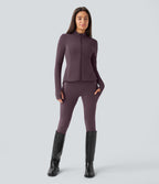 Veste d'équitation ajustée Softlyzero™ avec col montant, passe-pouces, poches, plis et fermeture éclair - Protection UPF50+
