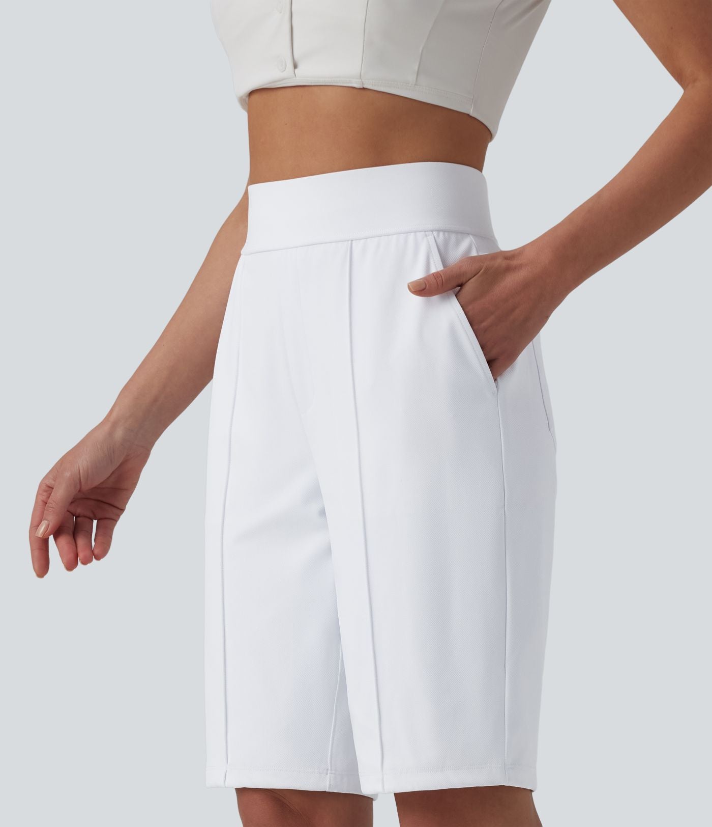 Short golf séchage rapide taille haute 25 cm avec poches - Golf Tee - UPF40+