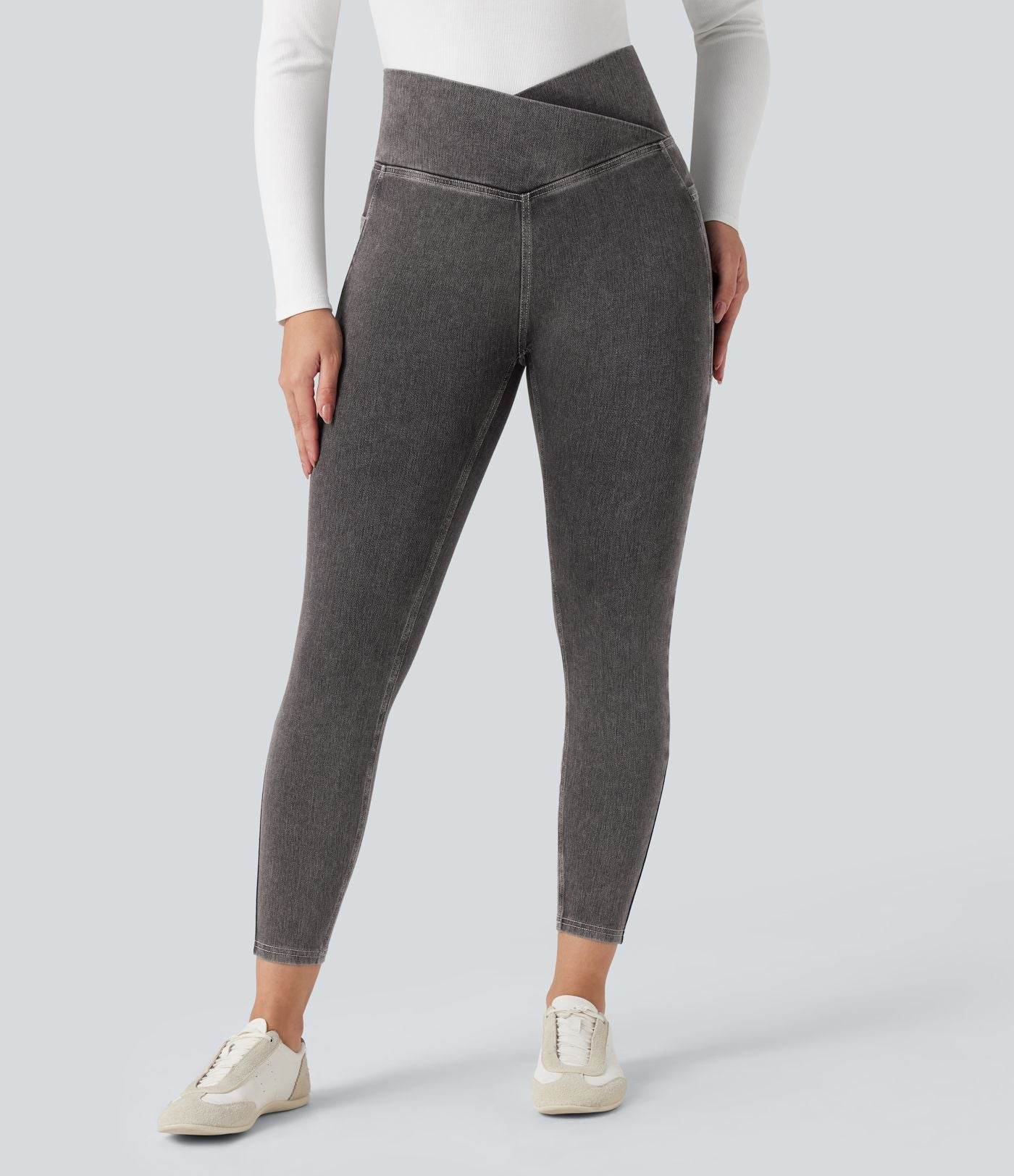 Halara Flex™ Jegging Travail Tricoté Extensible Lavé Poche Latérale Croisée