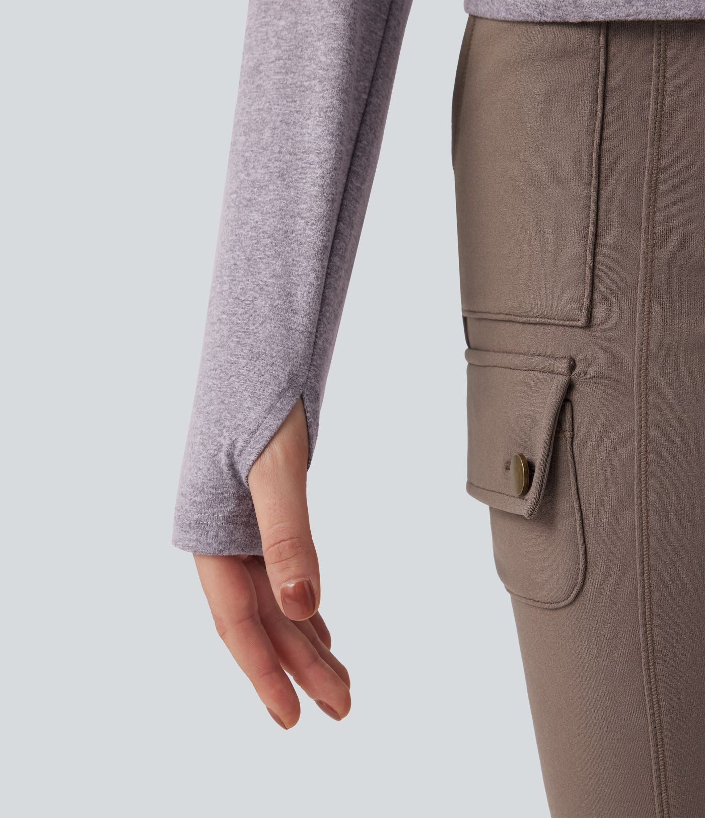 Sweatshirt de sport randonnée à capuche manches longues avec cordon de serrage, trous pour pouces et poche