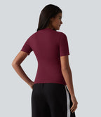 T-shirt col rond manches courtes avec brassière intégrée