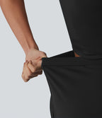 Combinaison tailleur plissée croisée col V à manches courtes avec lien noué et poches — Easy Peasy