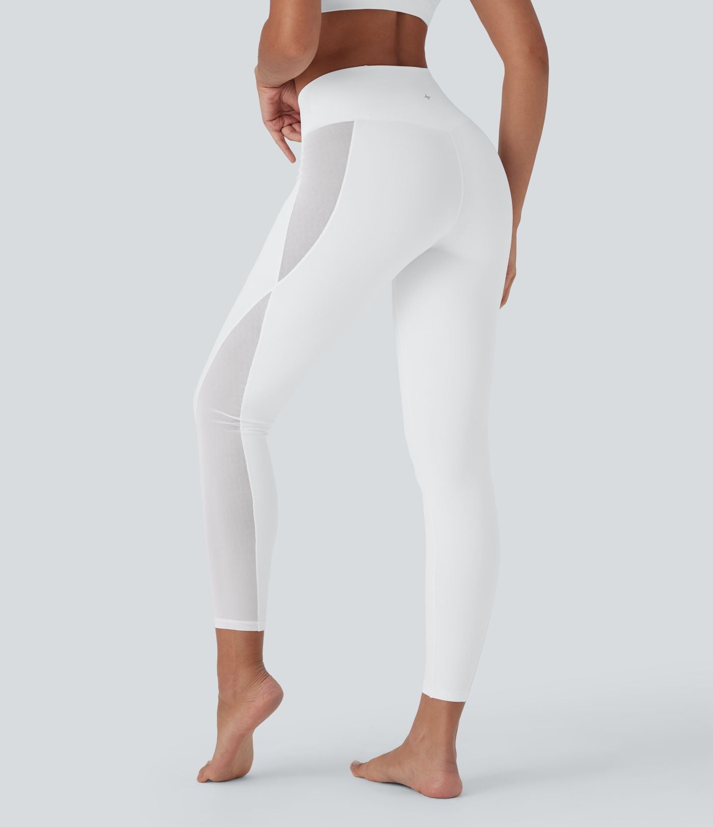 Legging de yoga Softlyzero™ taille haute croisé avec filet contrasté, poche et protection UPF50+