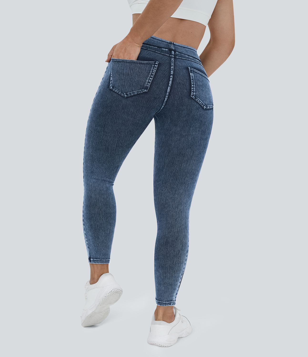 Halara Flex™ Jegging Casual Taille Haute Tricot Extensible Poche Latérale Arrière Grande Taille