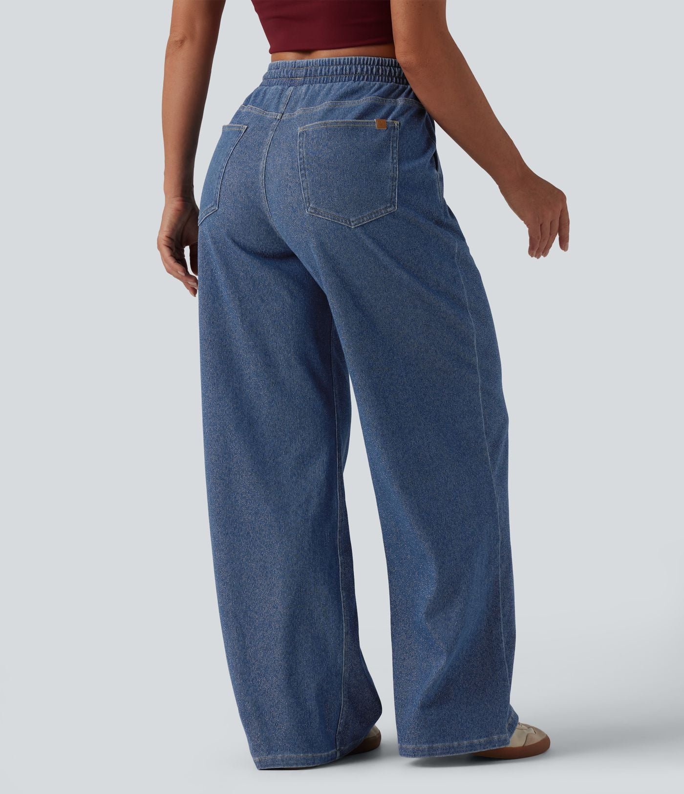 Jogging taille basse Halara Flex™ jambes larges, effet sparkle, avec poches