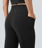 Pantalon de yoga droit gainant taille haute avec poches Halara UltraSculpt™