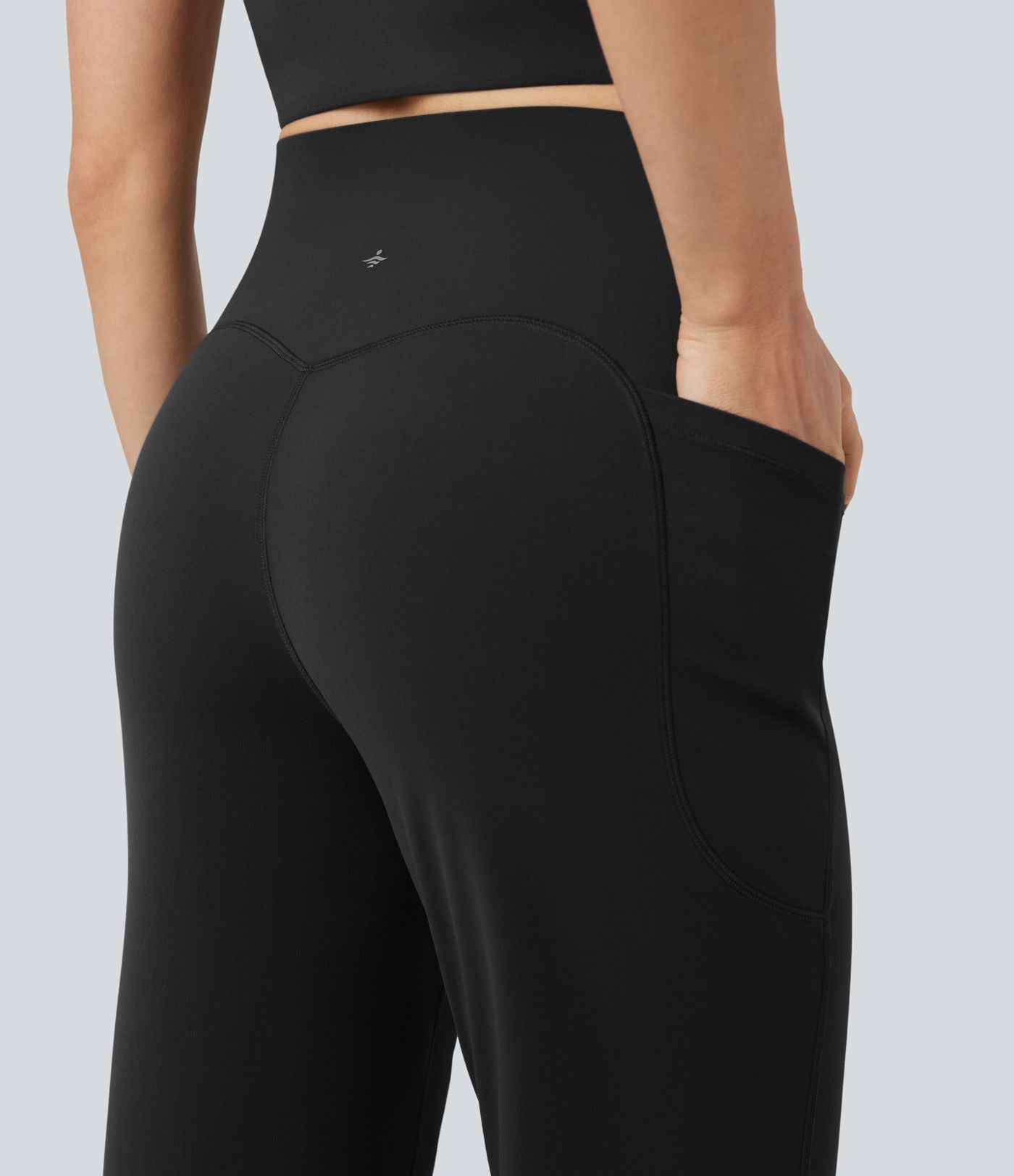 Pantalon de yoga droit gainant taille haute avec poches Halara UltraSculpt™