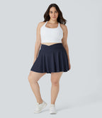 Jupe de tennis SoftlyZero™ Airy confortable 2-en-1 à taille haute croisée avec poches latérales, coupe évasée grande taille effet frais InstantCool, protection solaire UPF50+