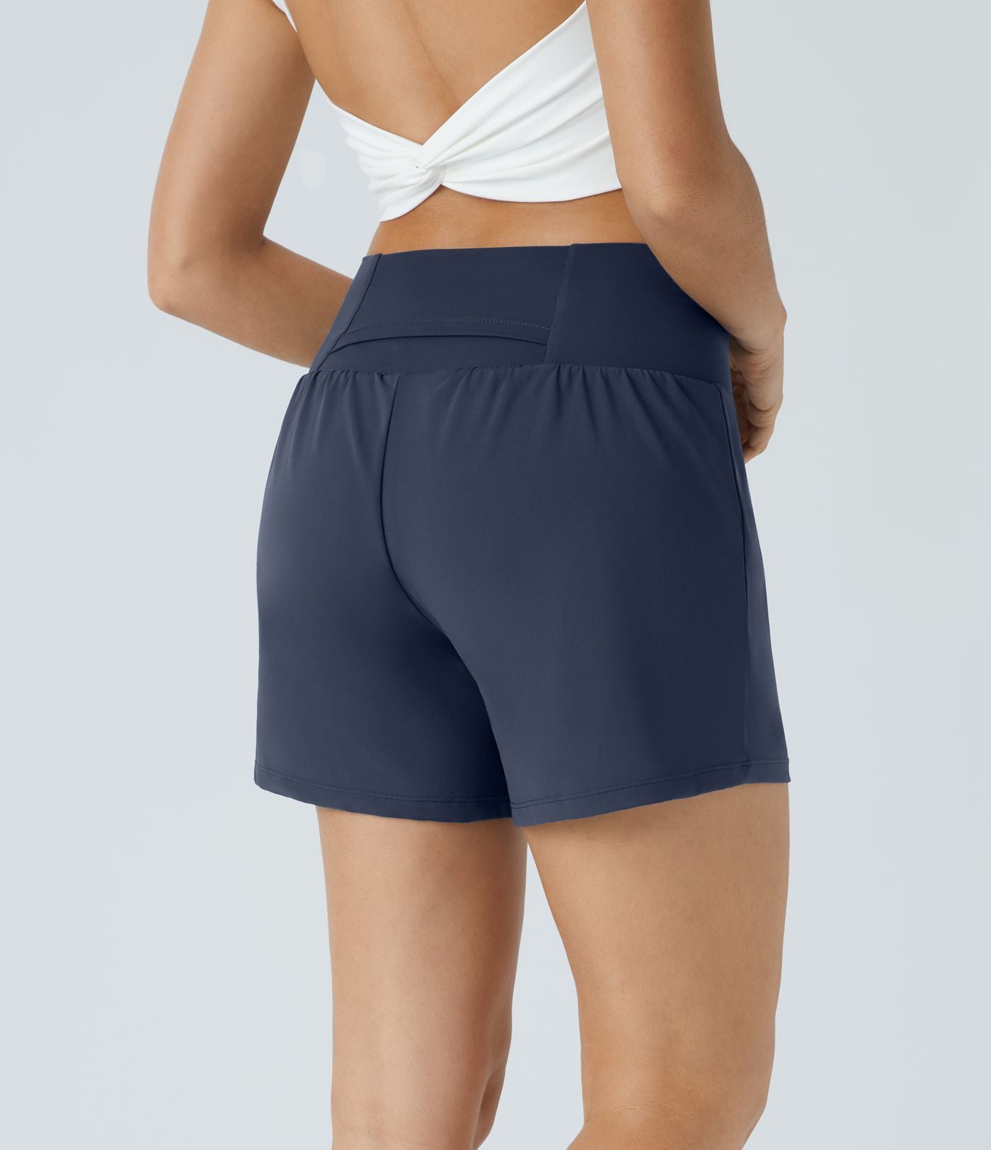 Short yoga 2-en-1 SoftlyZero™ Airy effet frais InstantCool taille très haute 12,5 cm avec poches, longueur allongée