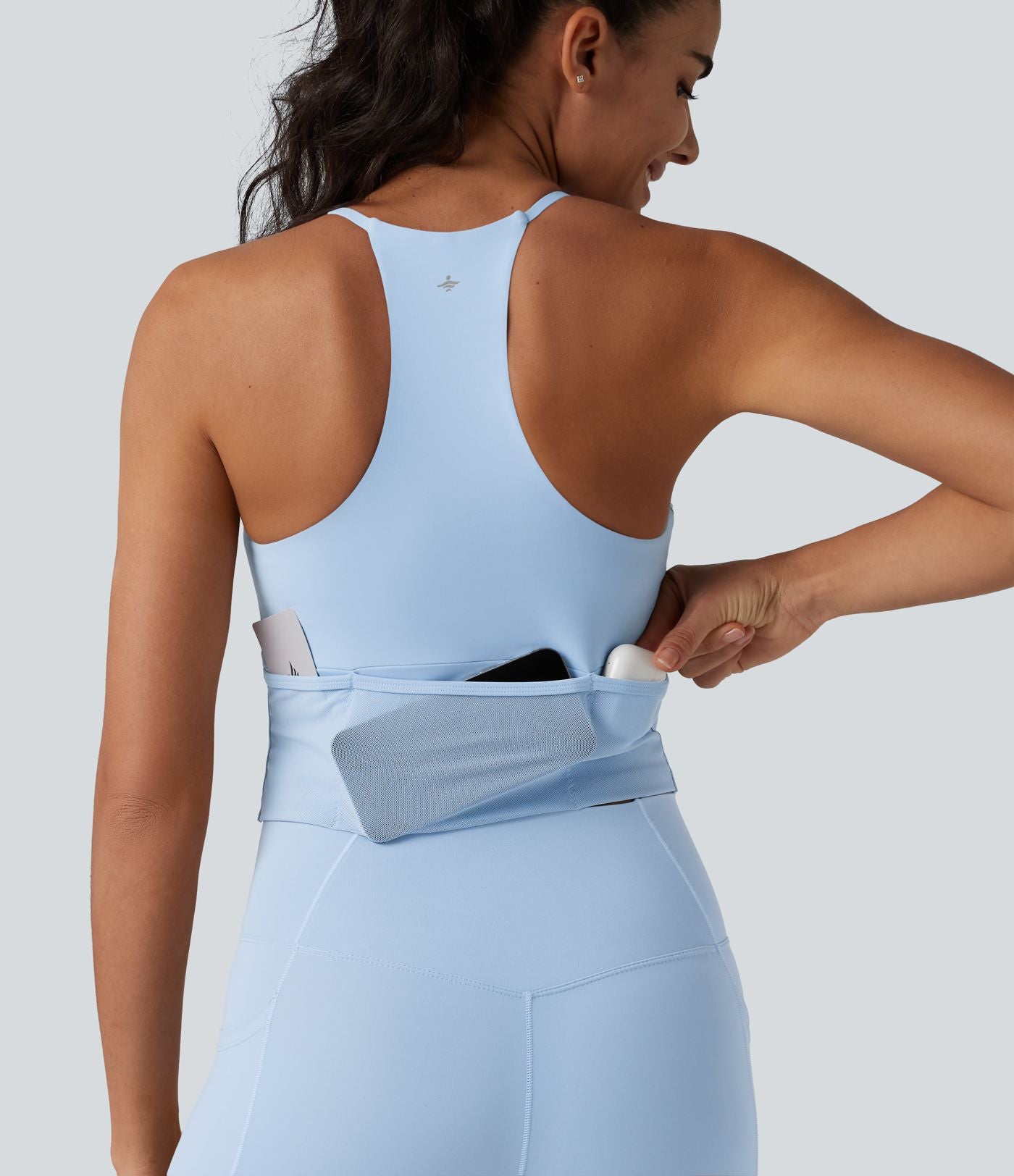 Débardeur de yoga SoftlyZero™ Airy dos nageur effet frais InstantCool avec brassière intégrée, poches, protection solaire UPF50+