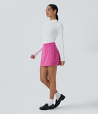 Mini-Jupe Casual en Velours Côtelé 2 en 1 Fermeture Éclair Invisible Taille Haute