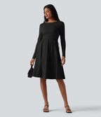 Robe midi SoftlyZero™ Airy 2-en-1 effet frais InstantCool à manches longues, coupe portefeuille et poches