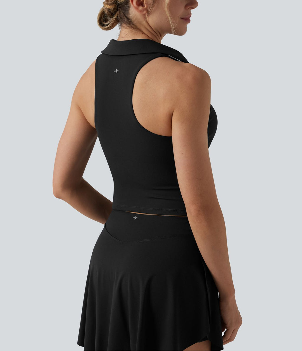 Haut de sport tennis SoftlyZero™ Airy dos nageur à fronces effet frais InstantCool, protection solaire UPF50+