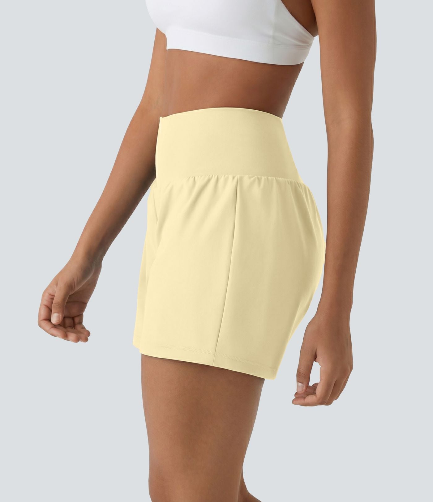 Short yoga 2-en-1 SoftlyZero™ Airy effet frais InstantCool taille très haute 12,5 cm avec poches, longueur allongée