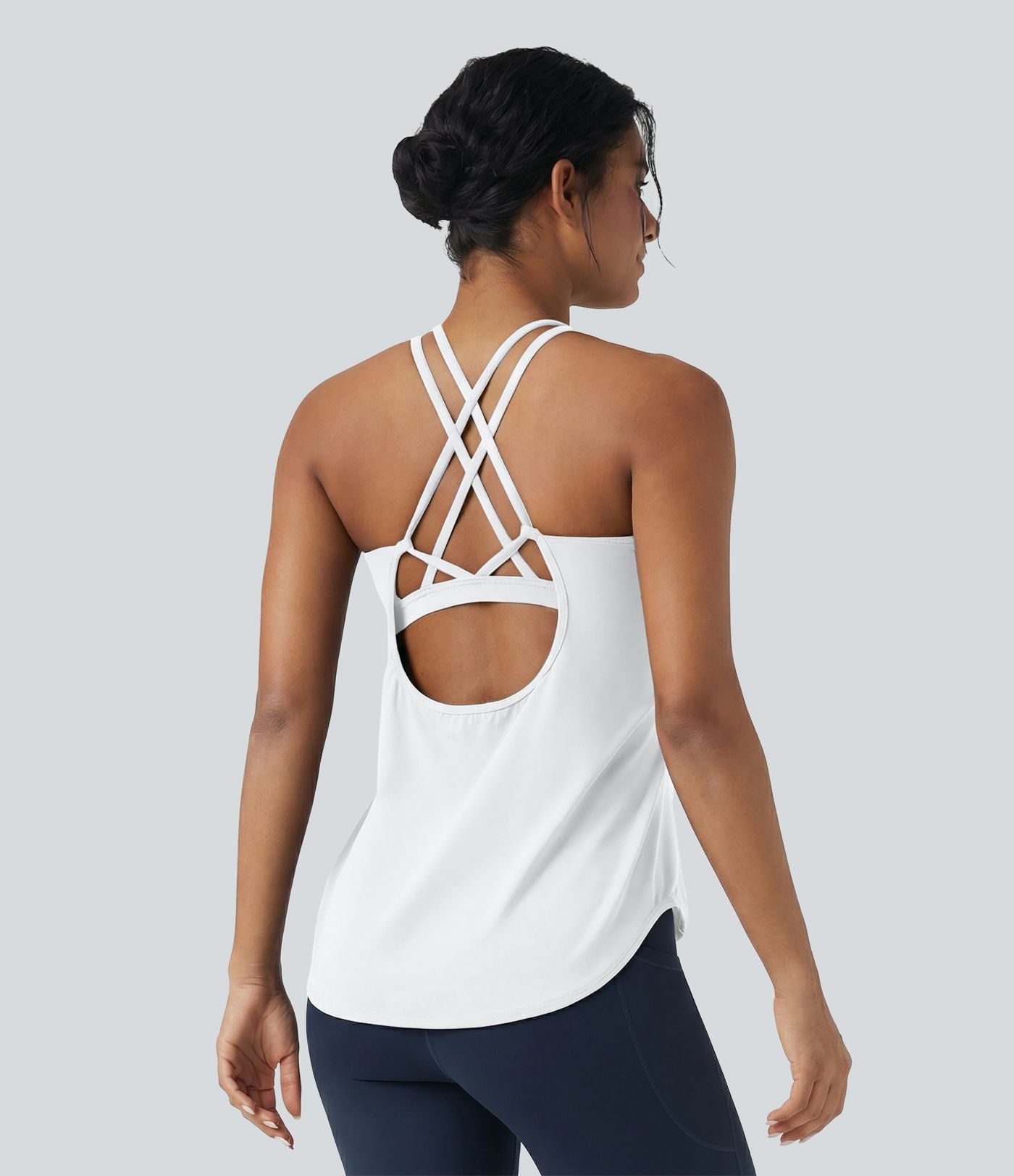 Débardeur running Halara UltraSculpt™ col rond dos croisé bonnets E-G