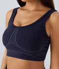 Brassière de sport SpeedWave™ à séchage rapide, maintien moyen, col en U, dos nu et motif rayé