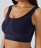 Brassière de sport SpeedWave™ à séchage rapide, maintien moyen, col en U, dos nu et motif rayé