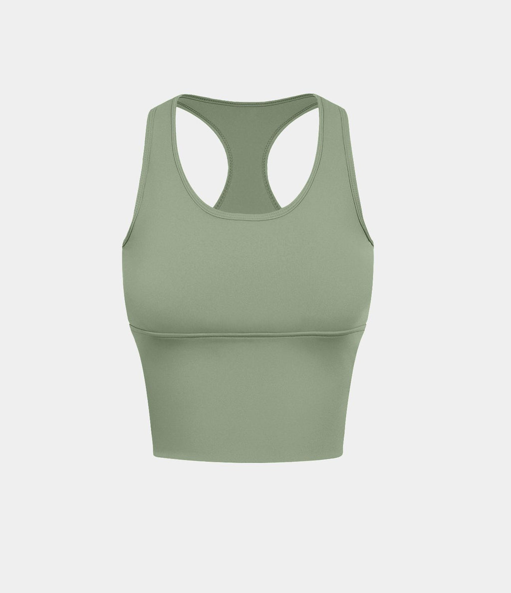Softlyzero™ Plush Plus Débardeur Yoga Crop à Col U Plongeant Dos Nu Dos Nageur Découpé - UPF50+