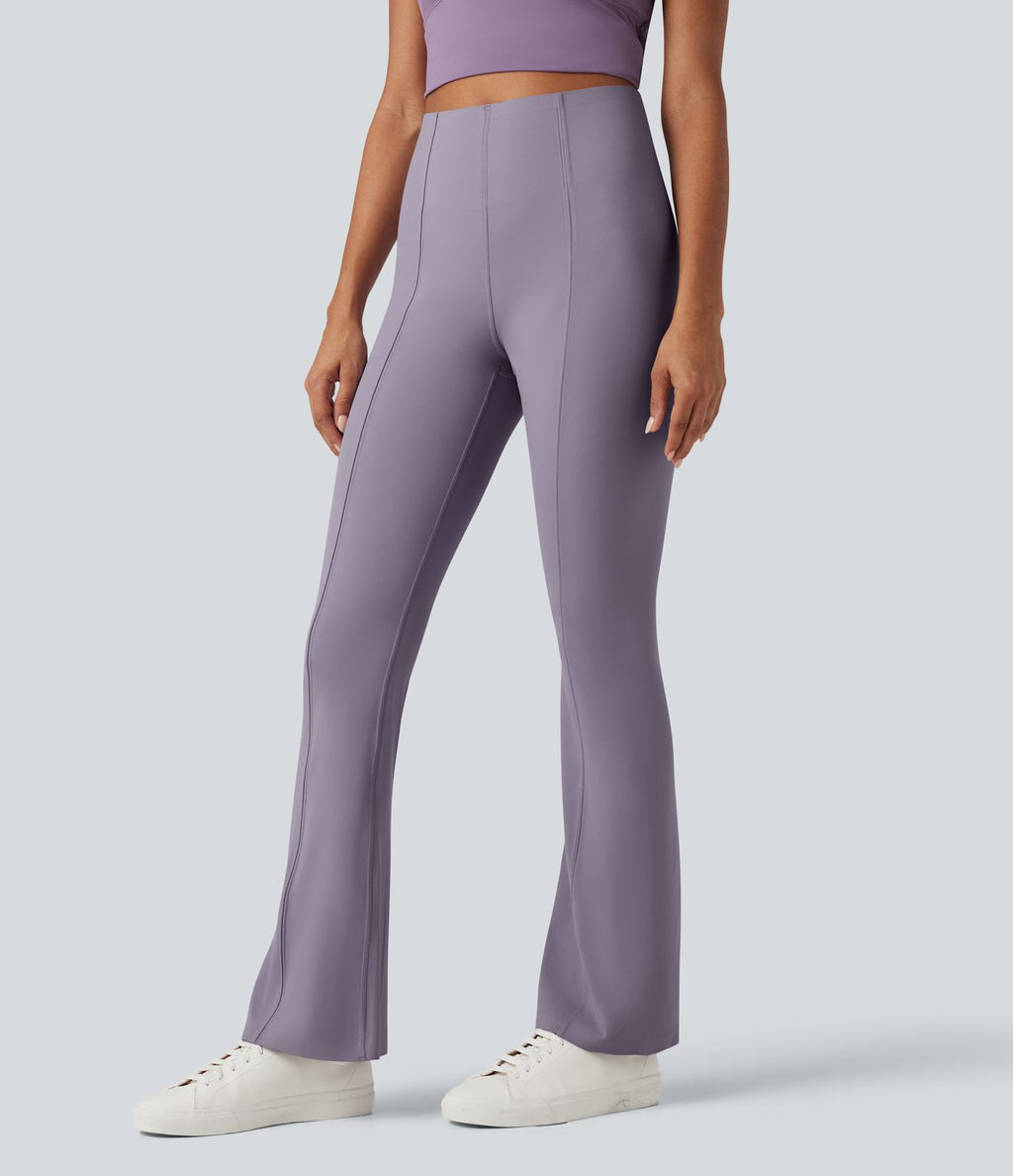 Pantalon décontracté bootcut ventre plat taille haute avec poche