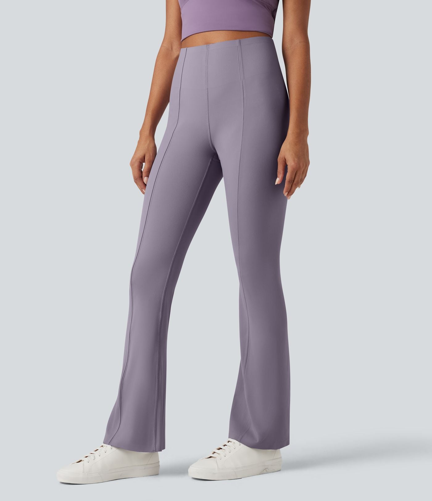 Pantalon décontracté bootcut ventre plat taille haute avec poche