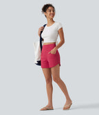 Short décontracté SoftlyZero™ Airy taille haute coupe ajustée à ourlet arrondi, avec poches, 10 cm