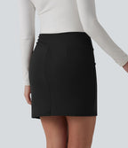 Jupe mini moulante 2-en-1 de travail DayStretch taille haute