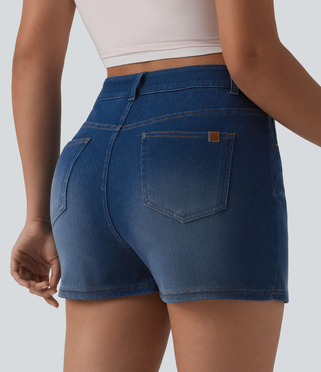 Skort Halara Flex™ jean décontracté taille haute micro avec poches