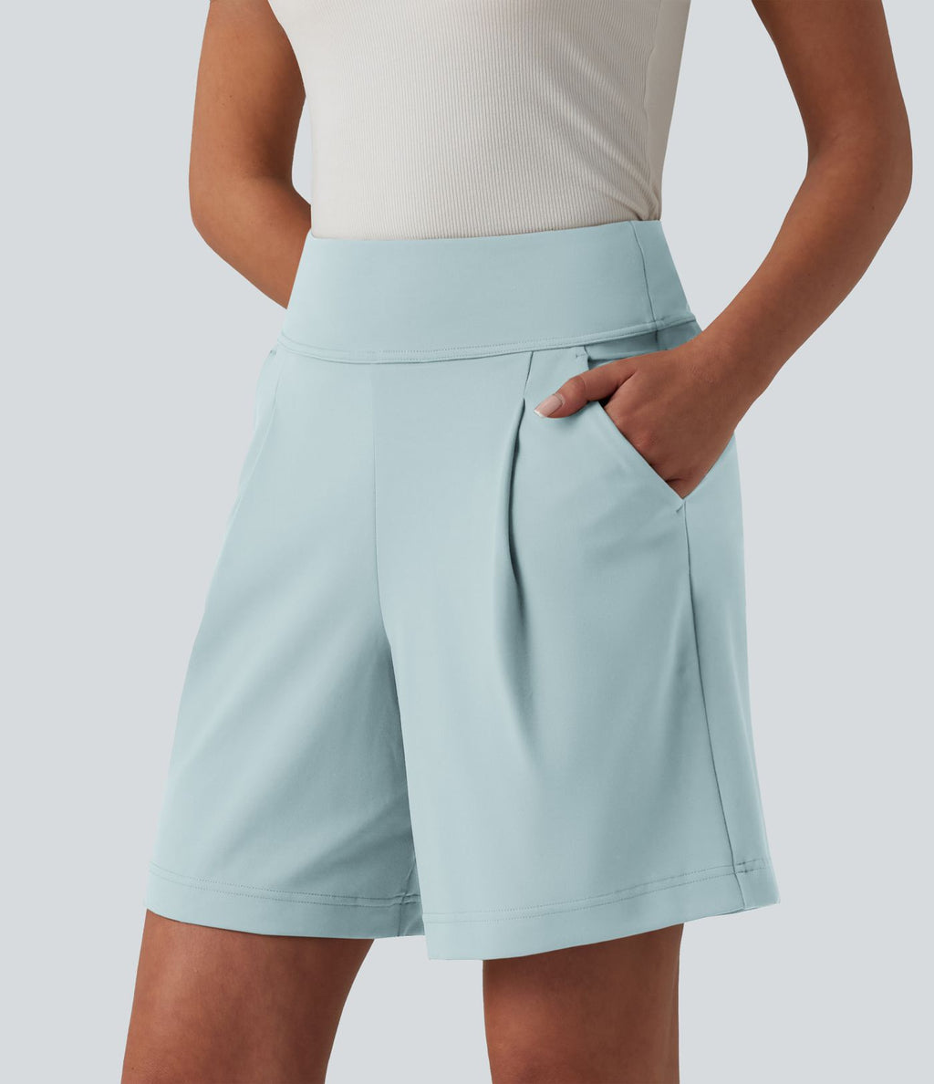 Short tailleur ample DayStretch taille haute 17,5 cm avec poches