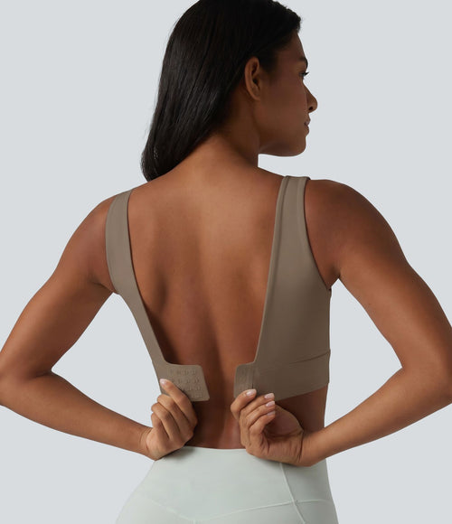 Brassière de sport Halara UltraSculpt™ maintien moyen dos nu avec boucle ajustable et brassière intégrée