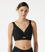 Haut de bikini push-up à décolleté en V plongeant avec brassière intégrée