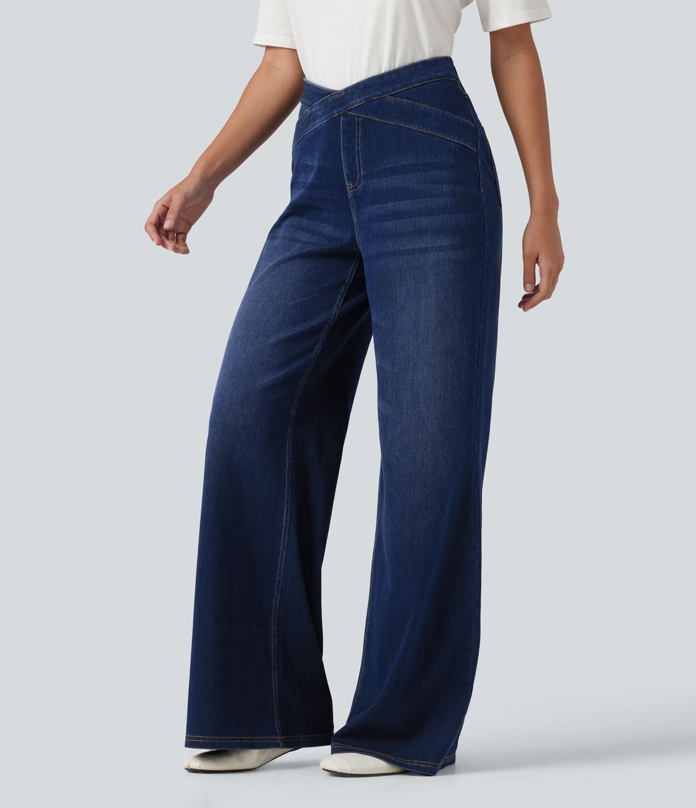 Jean bootcut Halara Flex™ taille haute croisée avec poches
